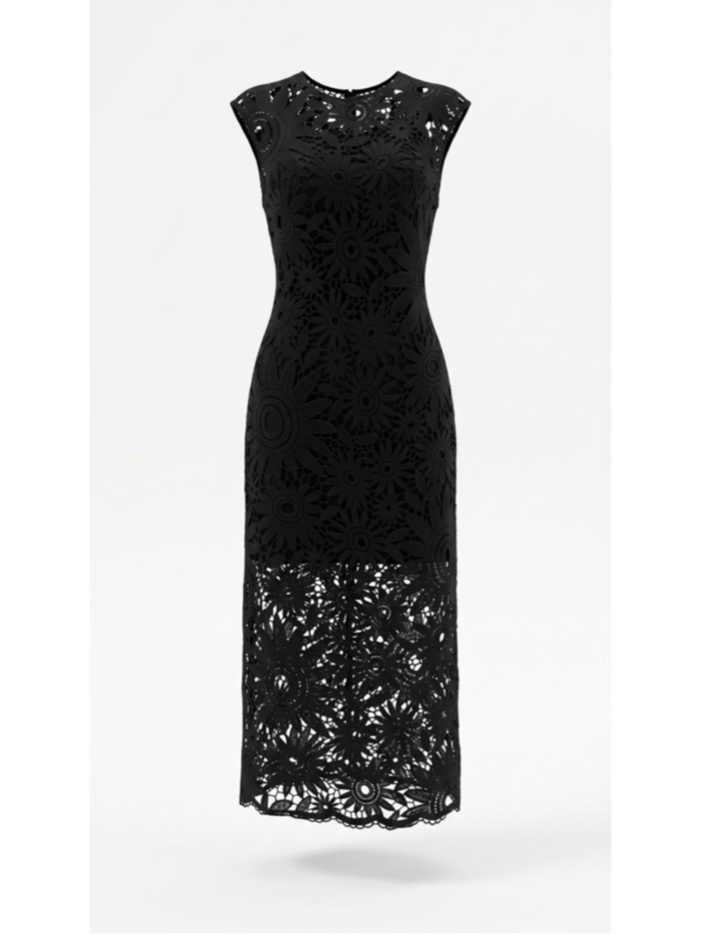 Ted Baker London Black Crochet Short Sleeve Midi Dress NWT Size 2 US 6